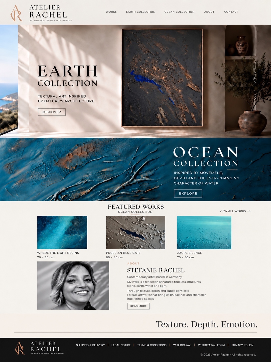 Atelier Rachel — Earth Collection, Ocean Collection, featured works and artist introduction